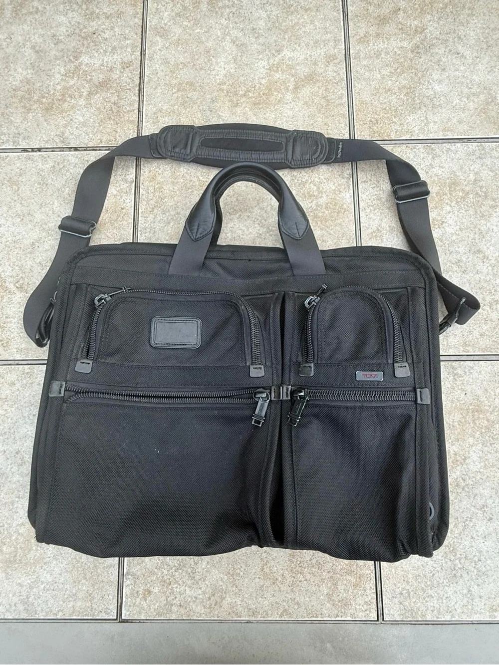 Tumi Alpha Nylon Men’s Briefcase Laptop Bag in Black